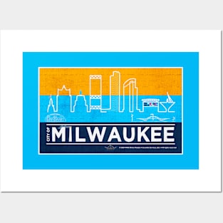 MKE Flag & City Skyline • Milwaukee, WI Posters and Art